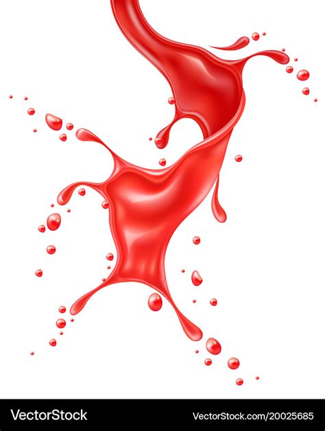 Realistic red tomato juice splash Royalty Free Vector Image