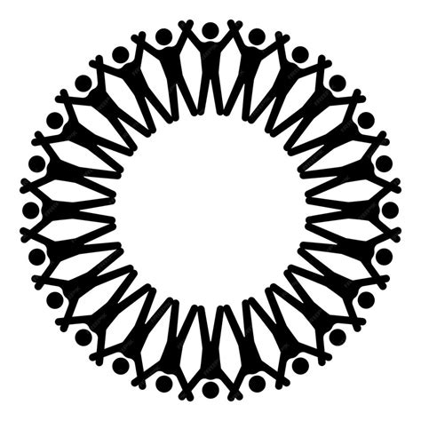 Premium Vector | Black circle silhouettes people circle silhouettes ...