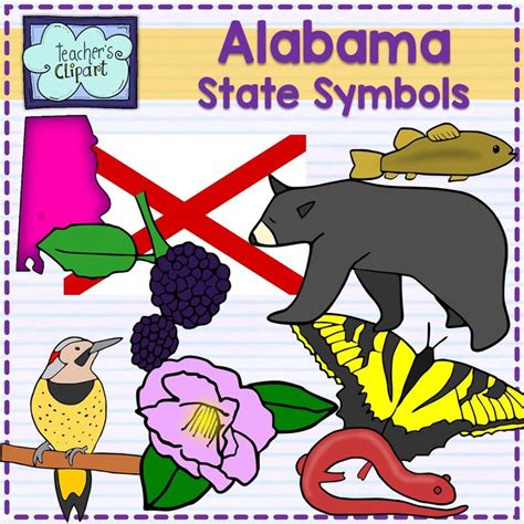 Alabama state symbols clipart | Alabama, US states and Symbols