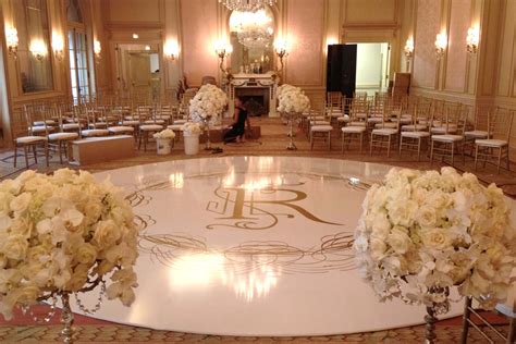 {Reception} custom-seamless-white-circle-dance-floor-with-gold-monogram-karen-tran… | Dance ...