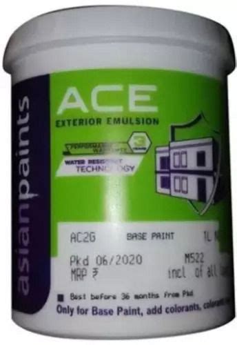 1Liter White Emulsion Wall Paint Glossy Finish Asian Paints Ace Emulsion Application: Industry ...