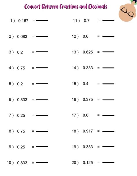 Writing Decimals As Fractions Worksheet - Printable Worksheets