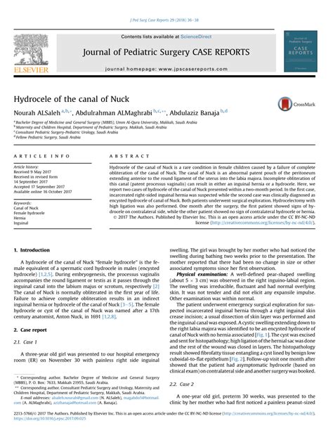 (PDF) Hydrocele of the canal of Nuck