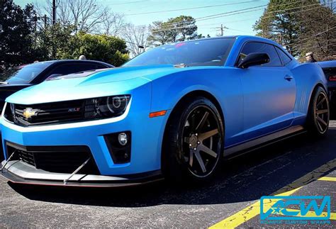 custom-vinyl-wrap-camaro-acw-matte-blue - Atlanta Custom WrapsAtlanta Custom Wraps