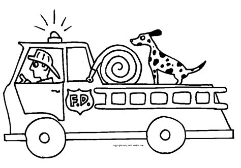 16 fire truck coloring pages - Print Color Craft