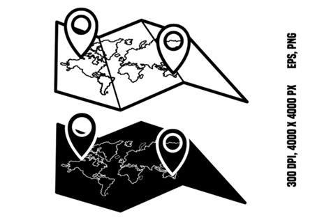 Map Icons with Geotag Icons Graphic by YuliDor · Creative Fabrica