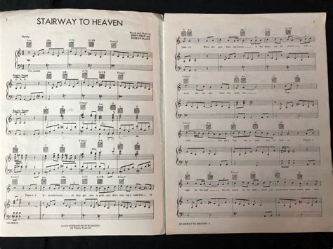 LED ZEPPELIN "STAIRWAY TO HEAVEN" SHEET MUSIC