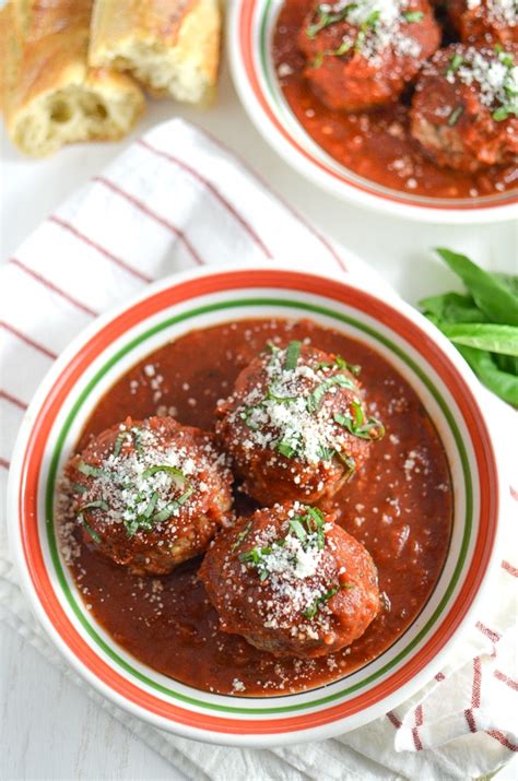 Giant Meatballs Baked in Tomato Sauce - Simply Whisked