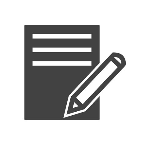 Notepad and Pencil Glyph Black Icon 8305109 Vector Art at Vecteezy