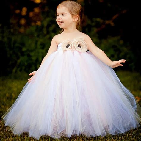 Aliexpress.com : Buy White Vintage Handmade Tulle Flower Girl Dress Princess Costume Children ...