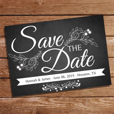 Chalkboard Save The Date Card | Save The Date | Wedding Stationery ...