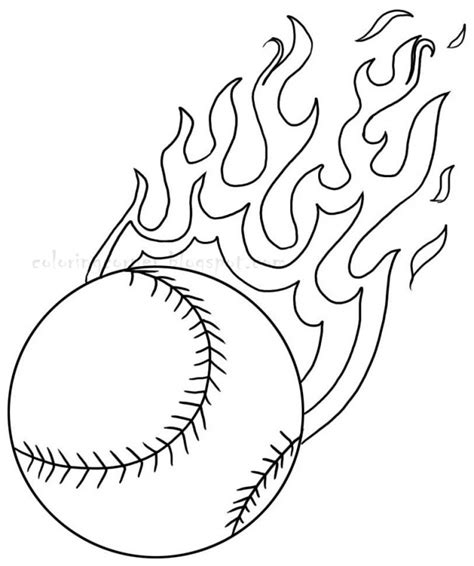 Coloriage Balle de Baseball dessin gratuit à imprimer