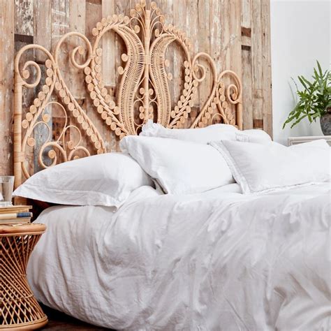 Peacock Natural Rattan King Size Headboard | King size bed headboard, Rattan headboard, King ...