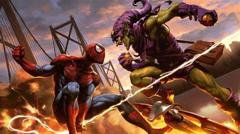 Spider-Man, Vs, Green Goblin, Fight, Marvel, 4K, #6.1329 Wallpaper