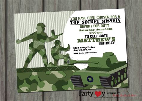 Military Party Invitation Templates - Invitation Design Blog