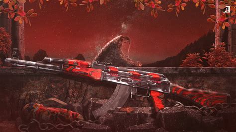 Download CS GO AK-47 In Red Horus Wallpaper | Wallpapers.com