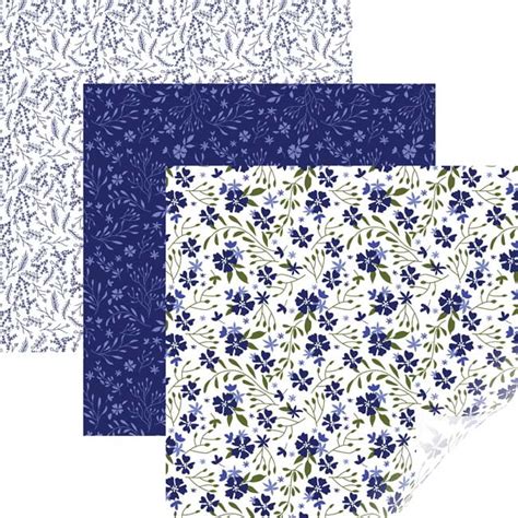 Cricut Patterned Vinyl, Bloom Blue Sampler, 12"x12" 6 sheets - Walmart.com