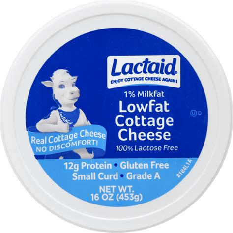 LACTAID Cottage Cheese, Small Curd, 1% Milkfat, Lactose Free, Lowfat ...