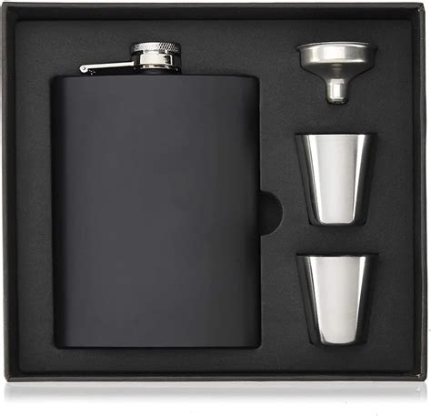 Flask Funnel Set, 8oz Stainless Steel Hip Flask with Metal Funnel ...