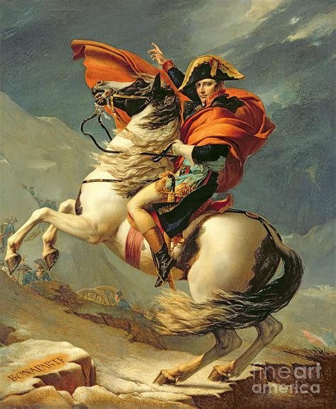 Napoleon Crossing the Alps on 20th May 1800 Painting by Jacques Louis ...