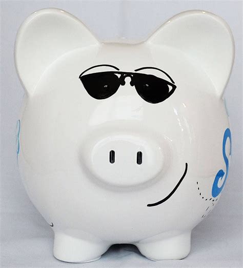 Personalized Large Piggy Bank Boy's Room Hand Painted Aviator Design Piggy Bank With Name - Etsy