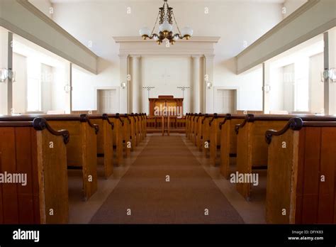 interior of an old simple country church Stock Photo - Alamy