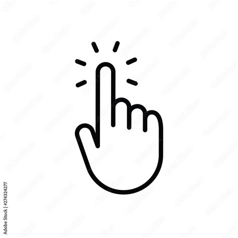 Hand clicking icon. Vector pointer finger click. Stock Photo | Adobe Stock