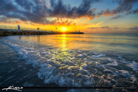 Sunrise at Jupiter Inlet along Beach