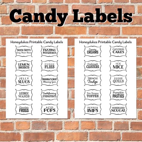 Printable Wizard Candy Labels - Etsy