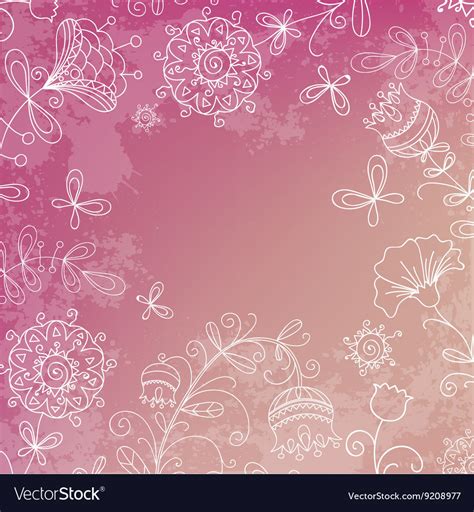 Simple flowers on a beautiful pink background Vector Image