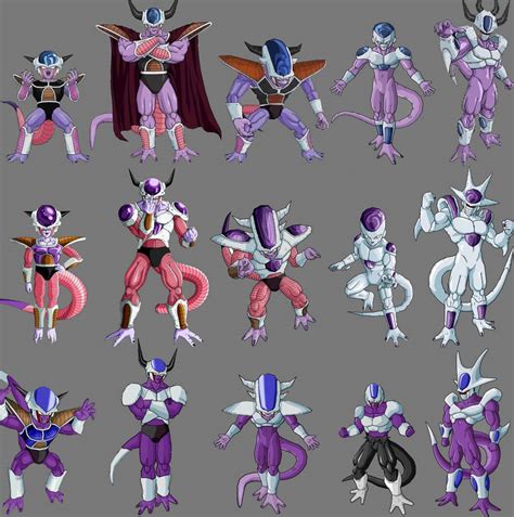 Frieza Cooler King Cold all Forms by Plessress on DeviantArt