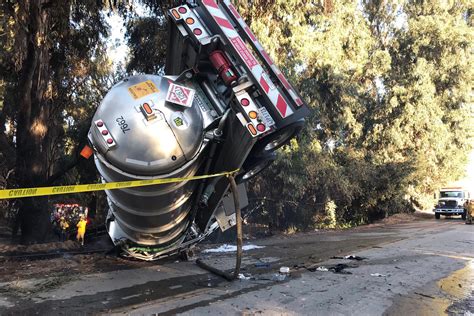 Crash Involving Oil Tanker Truck Causes Vegetation Fire East of Orcutt | Local News | Noozhawk