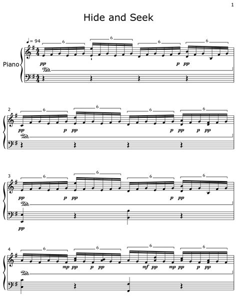 Hide and Seek - Sheet music for Piano