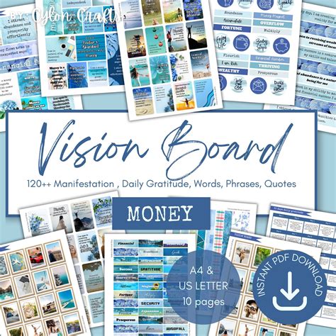 Printable Vision Board Manifesting Money Vision Board Attract Money Vision Board Manifesting ...