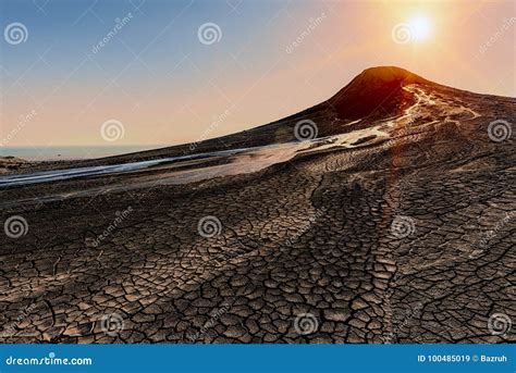 Mud volcano stock image. Image of mudflow, landscape - 100485019