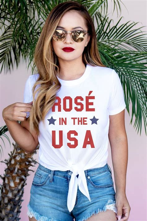 Celebrate this 4th of July in this Patriotic AF "Rosé in USA" Crop Top ...