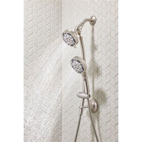 Moen Renewal Spot Resist Brushed Nickel 5-Spray Shower Head and Handheld Shower combo | Shower ...