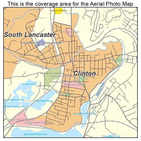 Aerial Photography Map of Clinton, MA Massachusetts