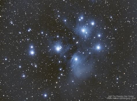 M45 The Pleiades Star Cluster - VisibleDark