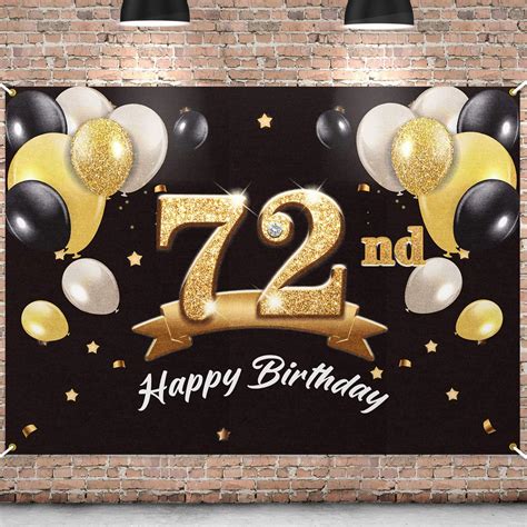 Amazon.com: PAKBOOM Happy 72nd Birthday Banner Backdrop - 72 Birthday ...