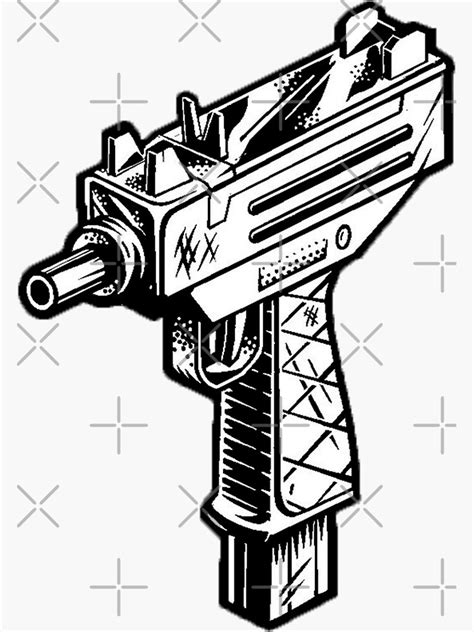 "MINI UZI" Sticker by maco420 | Redbubble