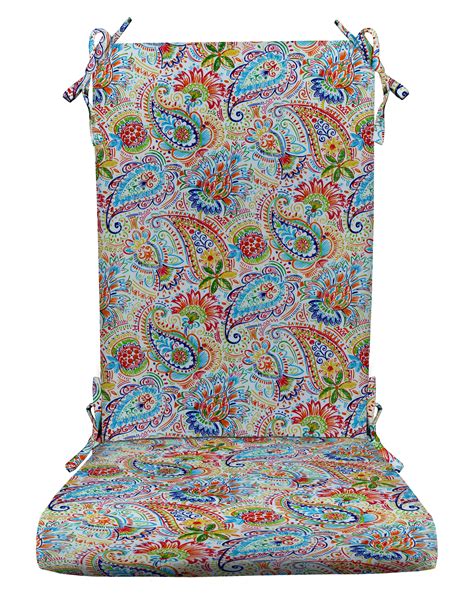 RSH Décor Indoor Outdoor Foam Rocker Rocking Chair Pad Cushions, Standard, Thin Line Paisley ...