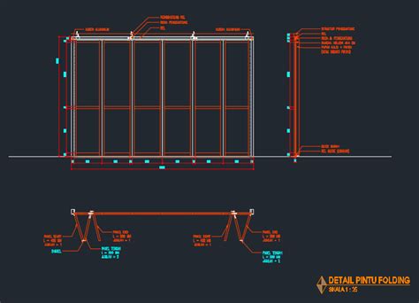 Detail Pintu Lipat Folding Door 01 - Contoh Gambar AutoCAD DWG ...