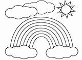 Rainbow Cloud Coloring Pages sketch template