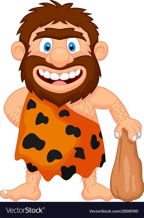 Funny caveman cartoon Royalty Free Vector Image