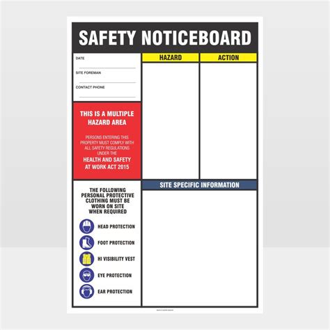 Safety Noticeboard Sign - Notice/Information Sign - HAZARD SIGNS NZ