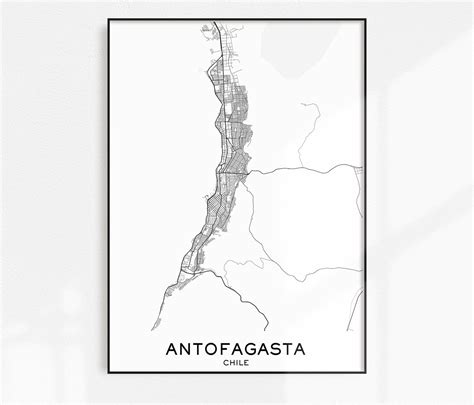 Antofagasta Map Print Printable Maps Antofagasta Map City | Etsy