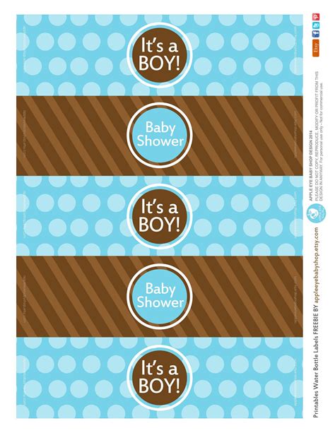 Free Printable | Water Bottle Labels Baby BOY By Apple Eye Baby Shop ...