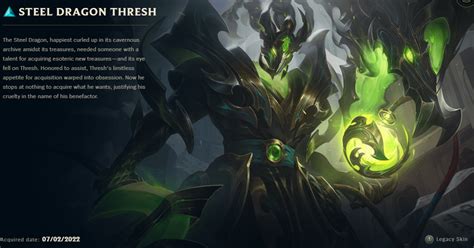 Steel Dragon Thresh Skin Bug (?) : r/leagueoflegends