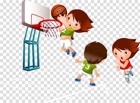 Kids Playing Basketball Clip Art